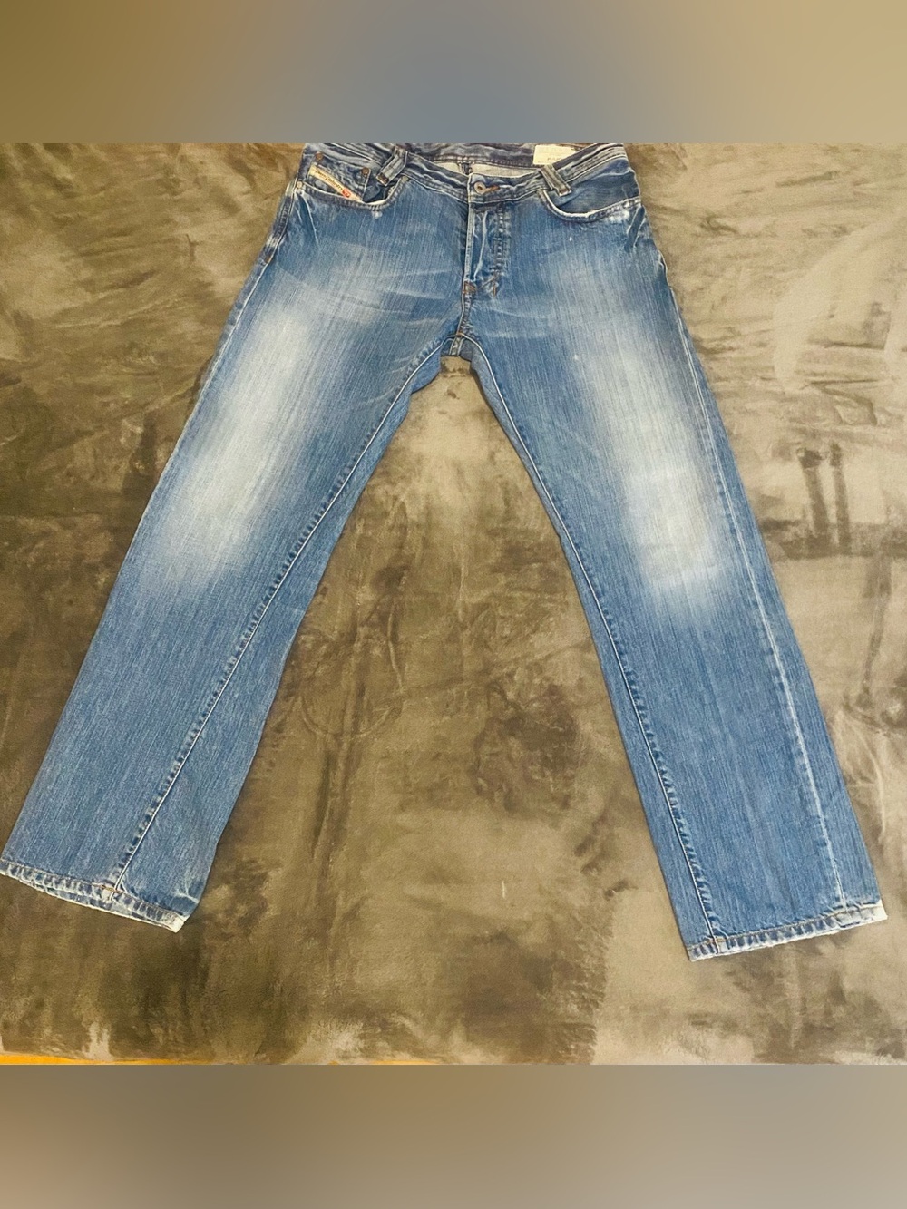 “Vintage” Diesel “Kajo” Denim Jeans. Distressed Faded Blue Y2K Jeans.